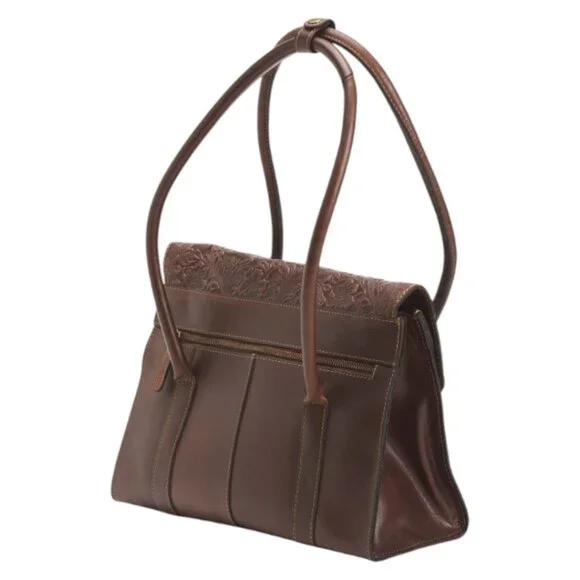 WILD WEST Leather Turn Lock Flap Tote